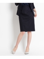 【洗える】シャドーストライプタイトスカート/ブルー系(394)