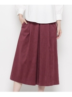 【洗える】スウェード調ワイドパンツ/ボルドー(064)