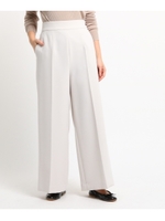 【洗える】センタープレスワイドパンツ/ライトグレー(011)