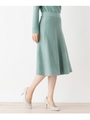 【洗える】ミラノリブフレアスカート/ライトグリーン(021)