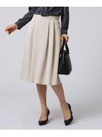 【洗える】ライトツイルスカート/ベージュ(052)