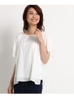 【洗える】ワイドドレープシャツ/ホワイト(001)