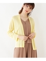 【洗える】接触冷感ショールデザインカーディガン/レモンイエロー(031)