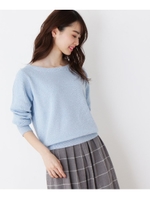 【洗濯機洗いOK・42(LL)WEB限定サイズ】ラメ入り畦ニット/ライトブルー(691)