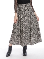 【鈴木優華さん着用】レオパードプリーツロングスカート/ベージュ