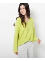 ◆【洗える】コットン前後Vニット/レモンイエロー(031)