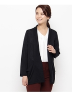 ◆ウール混 ロングカーディガン/ブラック(019)