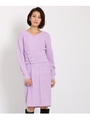 ◆ニットベルト付きケーブルベルテッドニットワンピース/パープル(080)