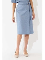 ◆大きいサイズ◆☆セットアップ対応☆麻調サマーセットアップスカート/ブルー(110)