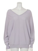 Ｖネックドルマンゆるニットプルオーバー/ラベンダー