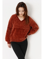 ＶネックモールニットＴＯＰ/ORANGE