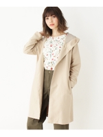 なめらかタッチフーデットコート/ライトベージュ(051)