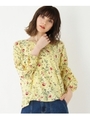はしごレース花柄ブラウス/イエロー(132)