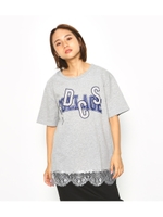 アップリケ レース Tシャツ/T.GRY
