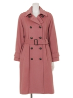 ウールトレンチコート/ピンク