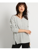 ウール混ミックスVネックニット/ライトグレー(411)