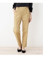 ウエストボタンストレッチパンツ/ライトベージュ(051)