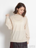 ウォッシャブルウールニットタートルドルマンニット/生成