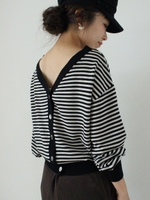 エクストラファインメリノウール2WAYニット/ブラック柄