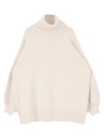 オーバーサイズタートルニット/ライトベージュ