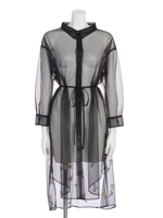 オーバーシルエットチュールシャツ/ブラック