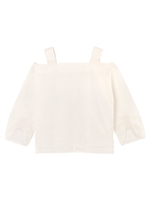 オフショルダーボリュームスリーブプルオーバー/ブラウン