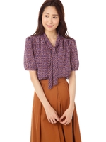 オプティカルスクエアブラウス/ブルー(110)