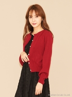 カシミヤタッチカーディガン/レッド