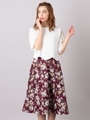 カットジャガードフラワースカート/ボルドー