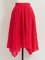 カットワークレーススカート/赤