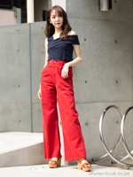 カラーデニムパンツ/レッド