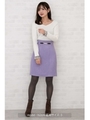 カラーロービングピケビットタイトスカート/ライラック1(081)