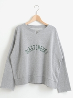 キーネックロゴ裏毛プルオーバー/グレー