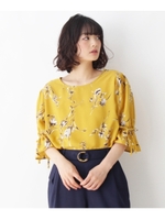 キャンディースリーブ花柄ブラウス/イエロー(132)