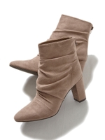 ギャザーショートブーツ/ベージュ