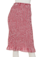 ギンガムチェックJ/WタイトミディSK/RED