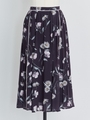 グラデフラワープリーツスカート/紺