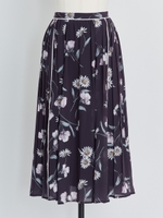 グラデフラワープリーツスカート/紺