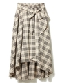 グレンチェックスカート/ベージュ