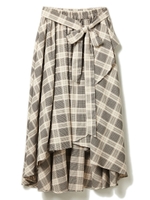 グレンチェックスカート/ベージュ