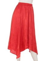 グロッシープリーツフレアースカート/RED