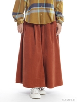 コーデュロイフレアースカート/オレンジ