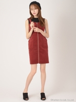 コーデュロイワンピース&インナーSET/ブラック