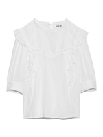 コットンレースブラウス/WHT