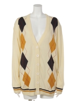 コビニャーアーガイルビッグカーディガン/アイボリー