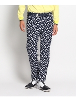 ゴルフカートプリントカルゼ織りカジュアルパンツ/ネイビー(193)