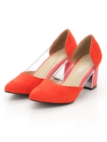 サイドクリア切替えパンプス/オレンジ