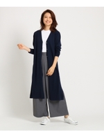 サイドスリットロングニットカーディガン/ネイビー(093)