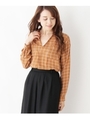 シフォンジョーゼットスキッパーシャツ/キャメル(241)