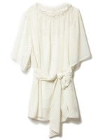 シフォンドットブラウス/ホワイト